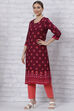 Wine LIVA Straight Kurta image number 0